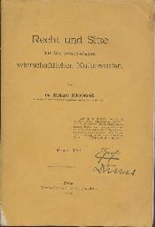 Hildebrand, Richard  Recht und Sitte auf den verschiedenen wirtschaftlichen Kulturstufen. Erster Teil (mehr nicht erschienen). 