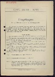 Zeiss, Carl  Fragebogen fr die Bestellung eines Projektionsapparates. Zeiss-Druckschrift Mikro 266. 