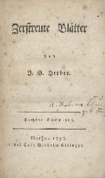 Herder, Johann Gottfried von  Zerstreute Bltter. Sechste Sammlung. 