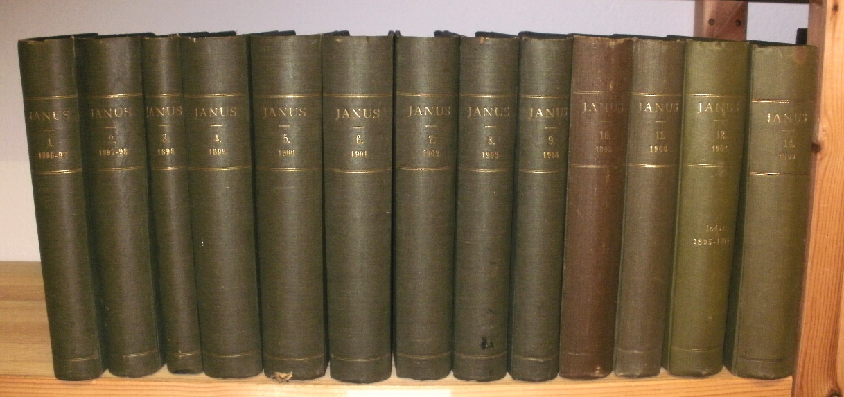 Peypers, H. F. A. et al.:  Janus. Archives Internationales pour l`histoire de la medecine et la geographie medicale. Volumes 1 - 12; 14 (in 13 volumes). 