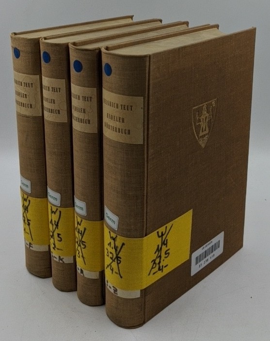 Teut, Heinrich:  Hadeler Wörterbuch - 4 Bände : 1. A bis F / 2. G bis K / 3. L bis R / 4. S. bis Z : Nachträge [Der plattdeutsche Wortschatz des Landes Hadeln (Niederelbe)]. 