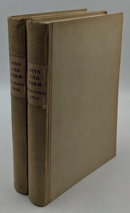 Becher, Johannes R., Paul Wiegler und Peter Huchel [Hrsg.]:  Sinn und Form [Zeitschrift], 4. Jahr [Jahrgang], 1952 - 2 Halbbände [6 Hefte komplett] : 1. 1.-3. Heft / 2. 4.-6. Heft (=Beiträge zur Literatur ; hrsg. von der Deutschen Akademie der Künste). 