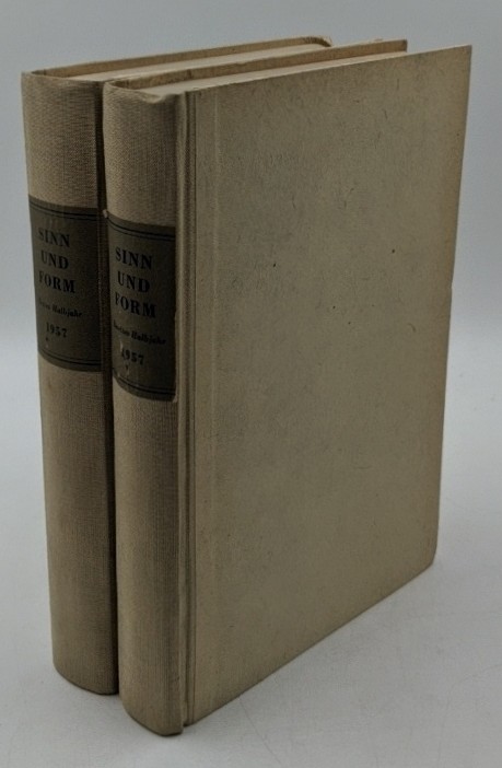 Becher, Johannes R., Paul Wiegler und Peter Huchel [Hrsg.]:  Sinn und Form [Zeitschrift], 9. Jahr [Jahrgang], 1957 - 2 Halbbände [6 Hefte komplett] : 1. 1.-3. Heft / 2. 4.-6. Heft (=Beiträge zur Literatur ; hrsg. von der Deutschen Akademie der Künste). 