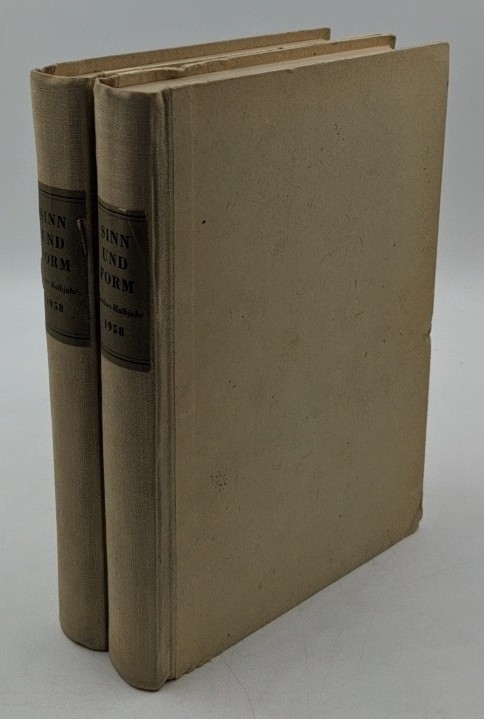 Becher, Johannes R., Paul Wiegler und Peter Huchel [Hrsg.]:  Sinn und Form [Zeitschrift], 10. Jahr [Jahrgang], 1958 - 2 Halbbände [6 Hefte komplett] : 1. 1.-3. Heft / 2. 4.-6. Heft (=Beiträge zur Literatur ; hrsg. von der Deutschen Akademie der Künste). 