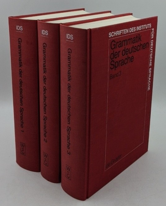 Zifonun, Gisela, Ludger Hoffmann, Bruno Strecker u. a.:  Grammatik der deutschen Sprache - 3 Bände [im Schuber] (=Schriften des Instituts für Deutsche Sprache ; Bd 7, 1-3). 