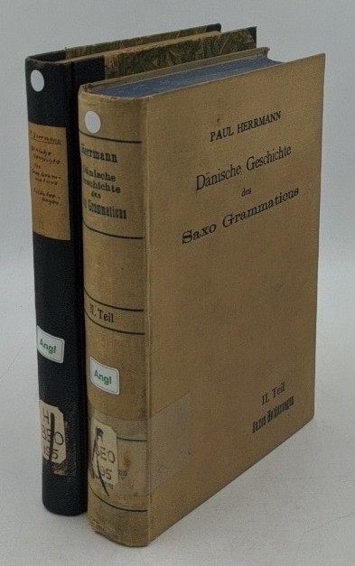 Herrmann, Paul:  Erläuterungen zu den ersten neun Büchern der dänischen Geschichte des Saxo grammaticus - 2 Bände : 1. Übersetzung / 2. Die Heldensagen des Saxo grammaticus : Kommentar. 