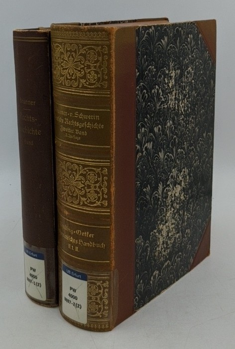 Brunner, Heinrich und Claudius Freiherr von Schwerin:  Deutsche Rechtsgeschichte - 2 Bände [1. / 2. Bd.] (=Systematisches Handbuch der Deutschen Rechtswissenschaft ; 2. Abteilung ; Tl. 1, Bd. 1 / 2). 