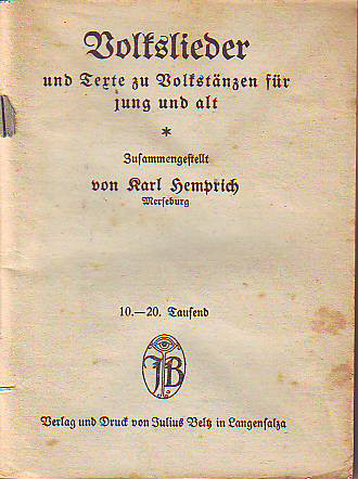 Hemprich, Karl (Merseburg):  Volkslieder. 