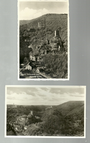   2 Ansichtskarten Manderscheid (Blick vom Schauinsland) + Luftkurotz Manderscheid (Die beiden Burgen - Eifel) 