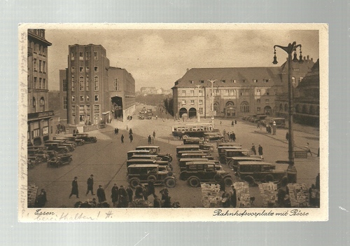 o.Verfasser  Ansichtskarte Essen (Bahnhofsvorplatz mit Börse) 