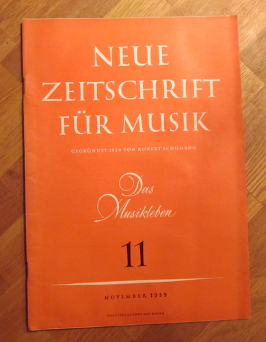 Hartmann, Karl Amadeus und Ernst Thomas  NZ / Neue Zeitschrift für Musik Nr. 11/1959 