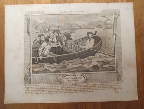 Hogarth, William  Lithographie "Fleiss und Faulheit" Faulhans geht auf See 