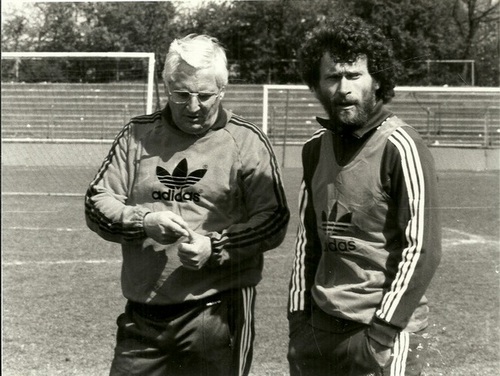 Moenkebild  Pressefoto "Jupp Derwall + Paul Breitner" 