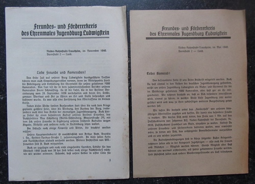 Schmalstieg, Ammi; Enno Narten und Max Eichelberg  Kleine Schrift mit 3 Texten der o.g. Autoren (Liebe Freunde und Kameraden / Weihe der Ehrentafel auf dem Ludwigstein am 27. und 28. Juli 1940 / Zum Archiv der Jugendbewegung) 