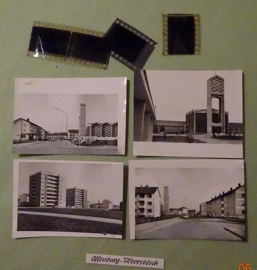 Meyer, Walter (Karlsruhe)  4 s/w Fotografien und 4 Negative v. Offenburg-Albersbösch v. 22.6.1965 (Neubausiedlung, Hochhäuser...) 