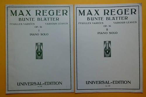 Reger, Max  Bunte Blätter I + II / Feuilles Variees / Various Leaves Opus 36 (Piano Solo; Kleine Stücke + 9 kleine Stücke für Klavier zu 2 Händen) 