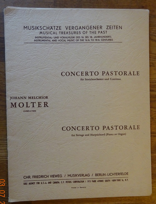 Molter, Johann Melchior  Concerto Pastorale für Streichorchester und Continuo (Erstdruck / Urtext, hg. Karlheinz Schultz-Hauser) 