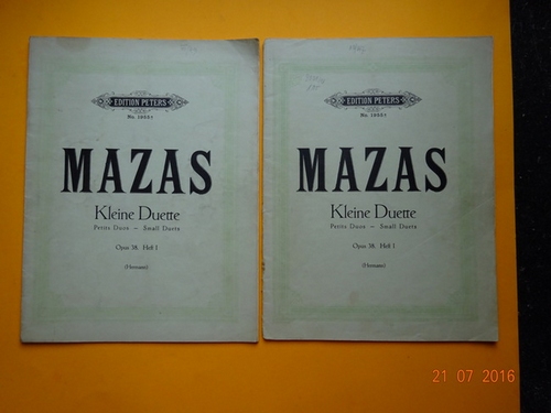 Mazas, F. (Jacques-Fereol)  Kleine Duette / Petits Duos / Small Duets (Opus 38 Heft I + II, (Friedrich Hermann) Violon I + II 
