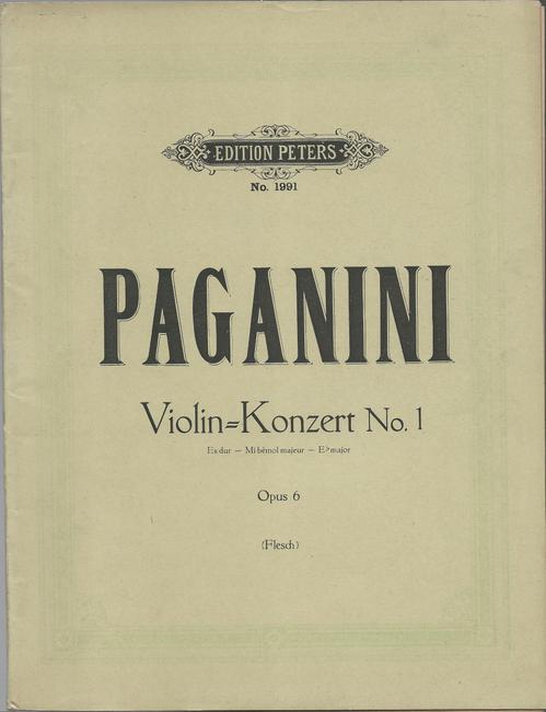 Paganini, Niccolo  Violin-Konzert No. 1 Es dur - Mi bemol majeur - E major Opus 6 (Für Violine und Pianoforte, Herausgegeben von Carl Flesch) 