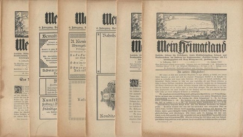 Busse (Hg.), H.E.  Mein Heimatland, Heft 1-6 / 1922 (Badische Blätter für Volkskunde, ländliche Wohlfahrtspflege, Familienforschung, Heimatschutz und Denkmalpflege) 