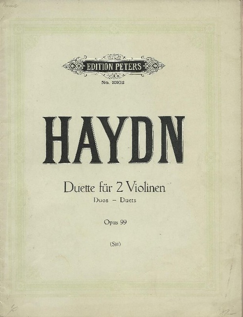 Haydn, Joseph  Duette für 2 Violinen Op. 99 revus par Hans Sitt (Trois Duos pour deux Violons) 