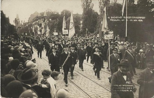 ohne Autor  Ansichtskarte 16. Badisches Bundes-Sängerfest Freiburg 18.-20. Mai 1929 