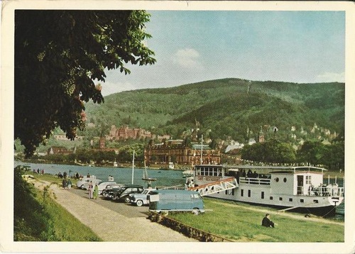 ohne Autor  Ansichtskarte "Heidelberg, Schwimmendes Cafe, Restaurant Schönblick" 