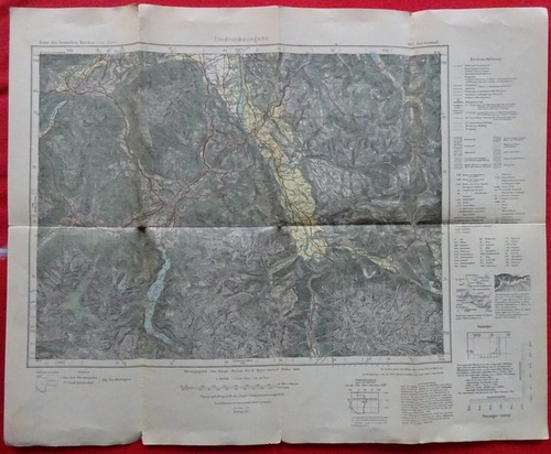 Topogr. Bureau  Karte des Deutschen Reichs (1cm Karte) Nr. 667 Bad Reichenhall (Umdruckausgabe, 1:100.000) 