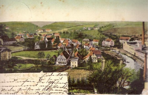   Ansichtskarte Litho Kunersdorf a.d. Eig. Post Bernstadt-Sachsen 