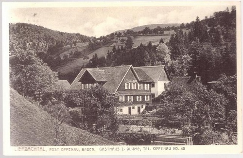   Ansichtskarte Lierbachtal, Post Oppenau, Baden. Gasthaus zur Blume 
