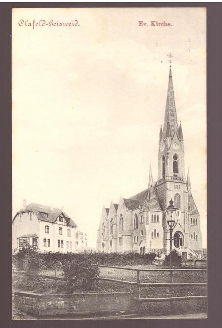   Ansichtskarte Clafeld-Geisweid. (Siegen) Ev. Kirche 