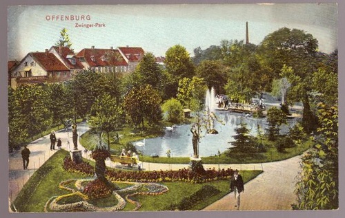   2 Ansichtskarten AK Offenburg. Zwinger-Park 