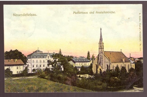  Ansichtskarte Neuendettelsau. Mutterhaus und Anstaltskirche 