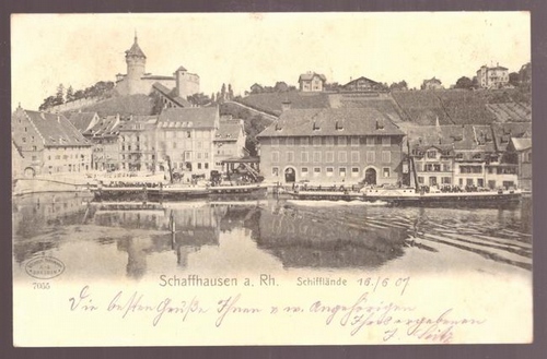   Ansichtskarte AK Schaffhausen a.Rh. Schifflände 