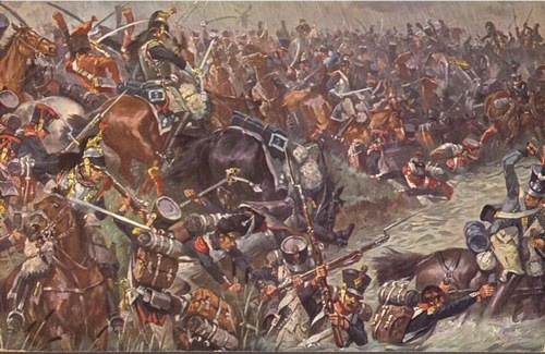   Ansichtskarte AK "Die preußische Reserve-Kavallerie unter Oberst Jürgaß zersprengt in der Schlacht an der Katzbach das französische Corps Macdonald - 26. August 1813) 