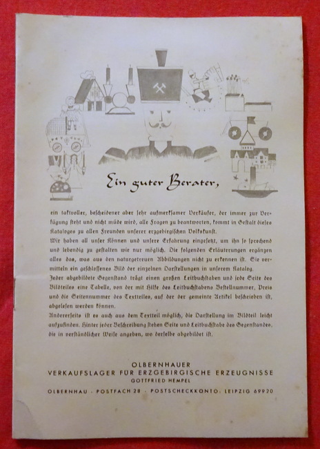 Olbernhauer  Katalog der Firma Olbernhauer. Verkaufslager für Erzgebirgische Erzeugnisse. Gottfried Hempel 