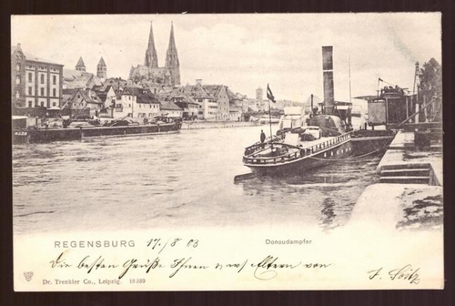   Ansichtskarte AK Regensburg. Donaudampfer 