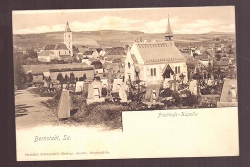   Ansichtskarte AK Bernstadt. Friedhofs-Kapelle 