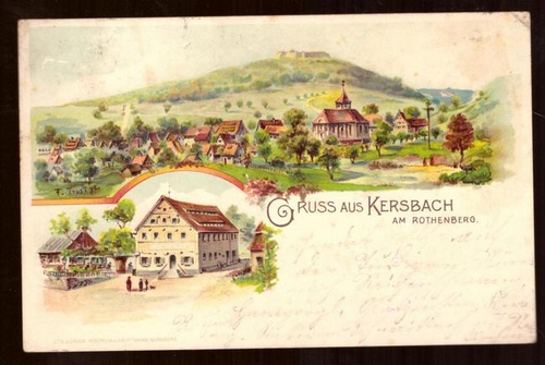   Ansichtskarte AK Gruss aus Kersbach am Rothenberg (Litho) 