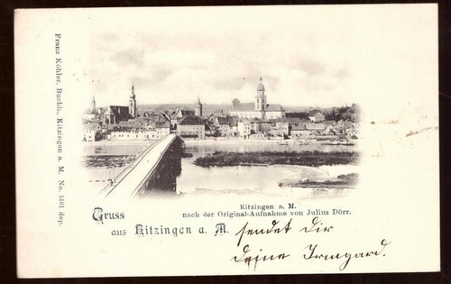   Ansichtskarte AK Gruss aus Kitzingen nach der Original-Aufnahme von Julius Dörr 