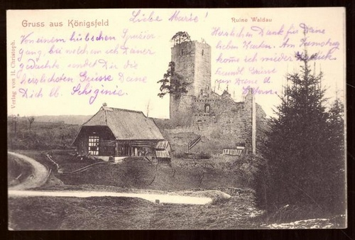   Ansichtskarte AK Gruss aus Königsfeld. Ruine Waldau 