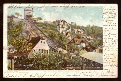   Ansichtskarte Loschwitz b. Dresden. Die erste Berg-Schwebebahn der Welt 