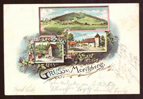   Ansichtskarte AK Gruss vom Moritzberg (Farblitho. 3 Motive; Kapelle, Wirtschaft, Moritzberg) 
