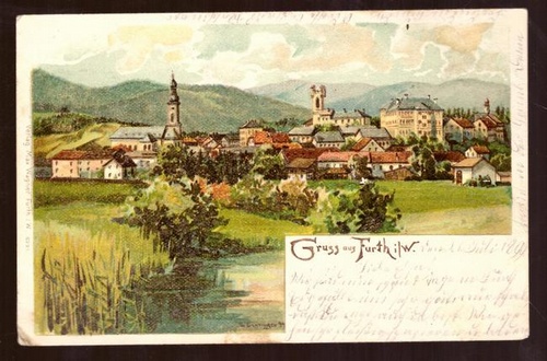   Ansichtskarte AK Gruss aus Furth im Wald (Kunstkarte. Litho nach Deininger) 
