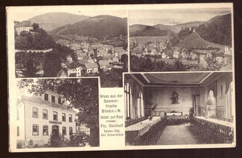   Ansichtskarte AK Gruss aus der Sommerfrische Bilstein i.W. (Hotel zur Post Frz. Steinhoff, Amt Grevenbrück) 