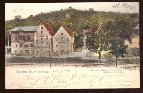   Ansichtskarte Ak Gruss aus Hersbruck. Michelsberg (Sommerkeller. Westphals Keller) 