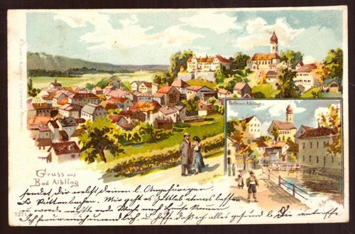   Ansichtskarte AK Gruss aus Bad Aibling (Künstlerkarte) (Farblitho) 