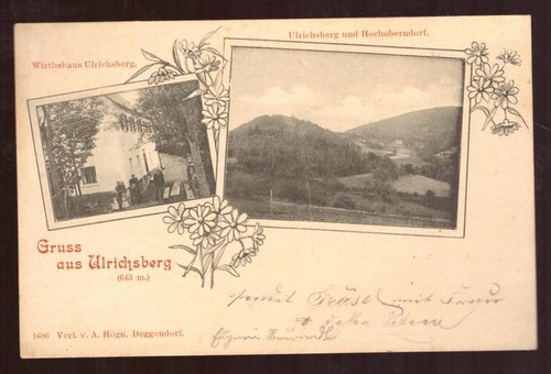   Ansichtskarte AK Gruss aus Ulrichsberg (643m) 2 Motive (Wirtshaus Ulrichsberg, Ulrichsberg und Hochoberndorf) 