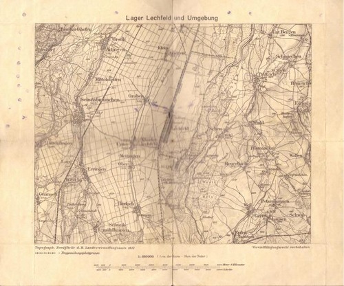   Landkarte "Lager Lechfeld und Umgebung" (Maßstab 1:100.000) 