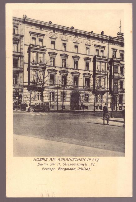   Ansichtskarte AK Berlin. Hospiz am Askanischen Platz, Stresemannstr. 74 